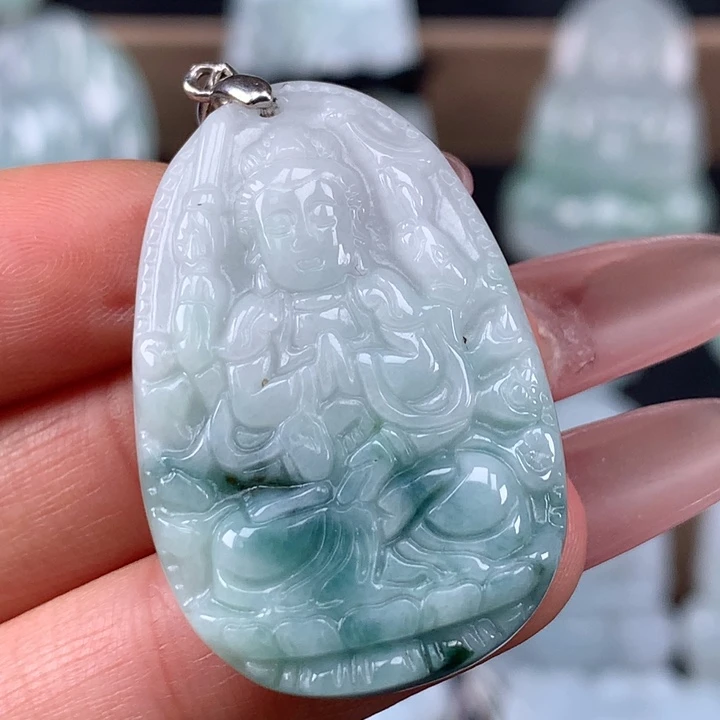 颈饰未镶嵌翡翠千手观音吊坠