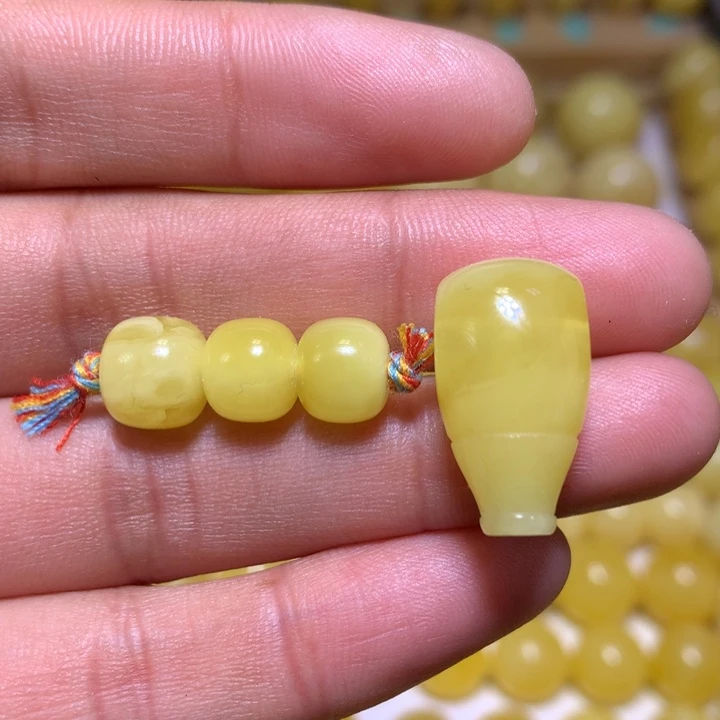 蜜蜡裸石未镶嵌天然俄料黄白花蜜蜡套装8.5-11.5