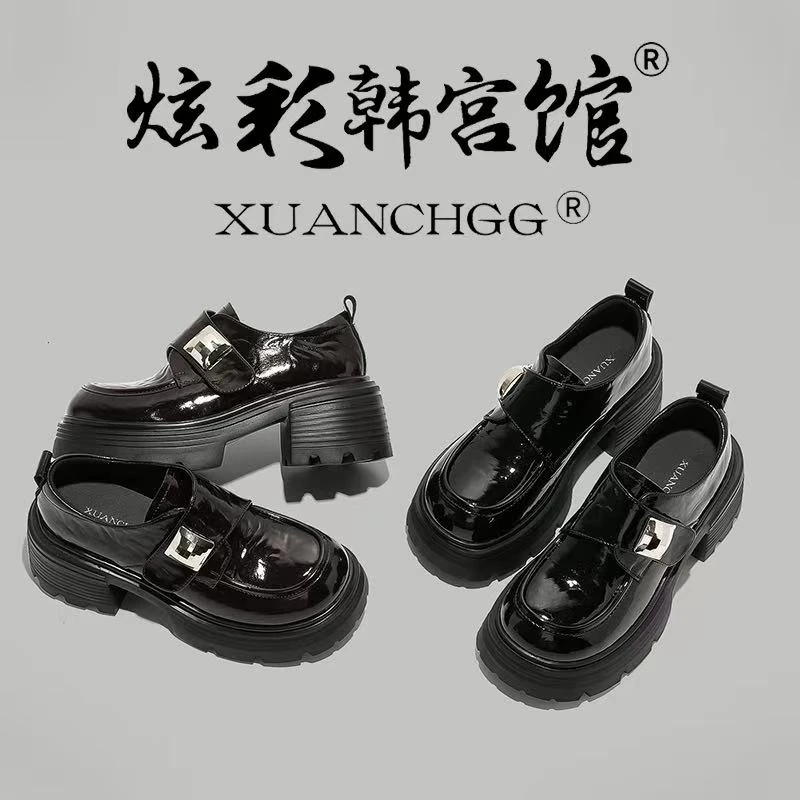 厚底乐福鞋英伦风复古百搭时尚小皮鞋2025秋冬新款学院单鞋1807