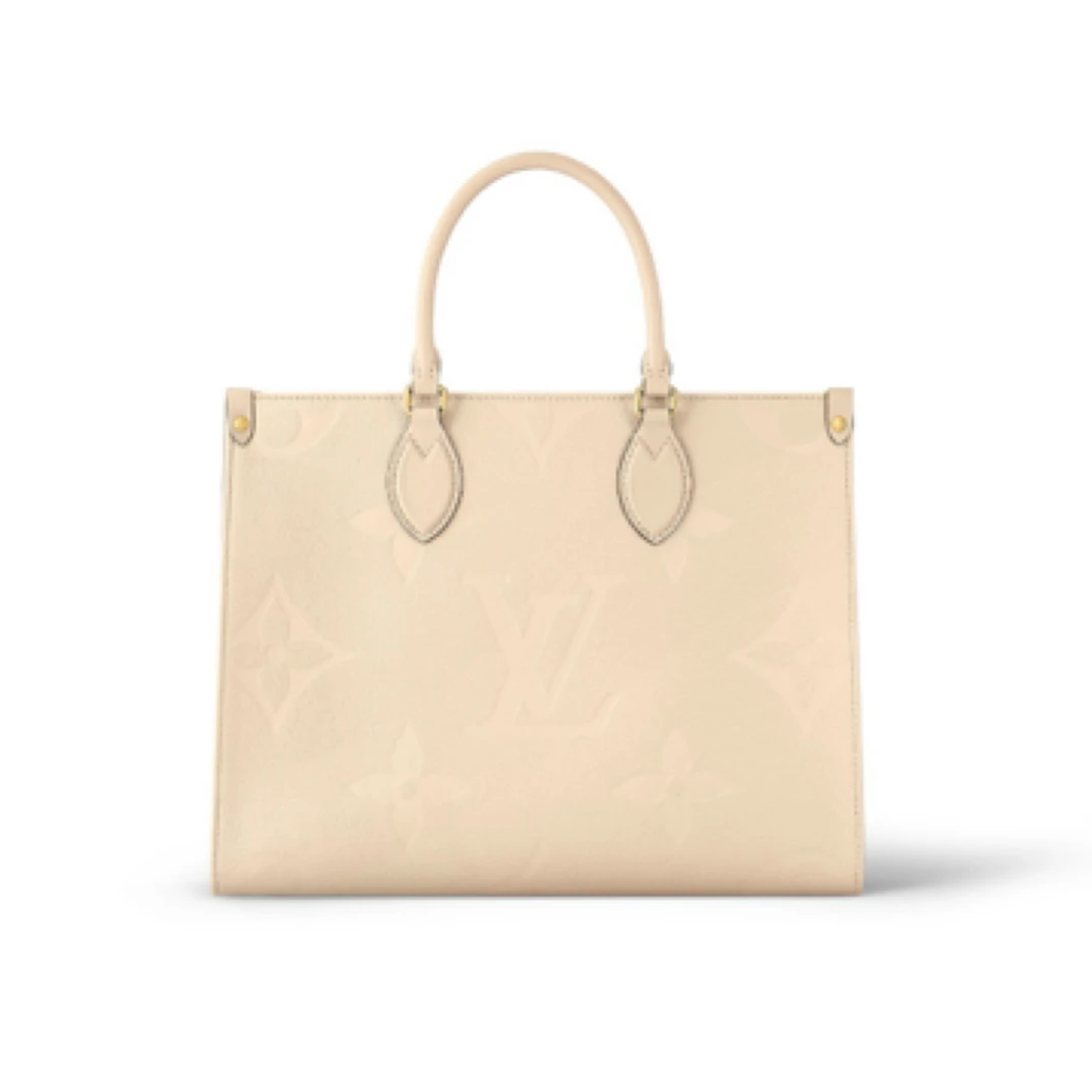 99新 LV onthego中号全皮奶白色 8054