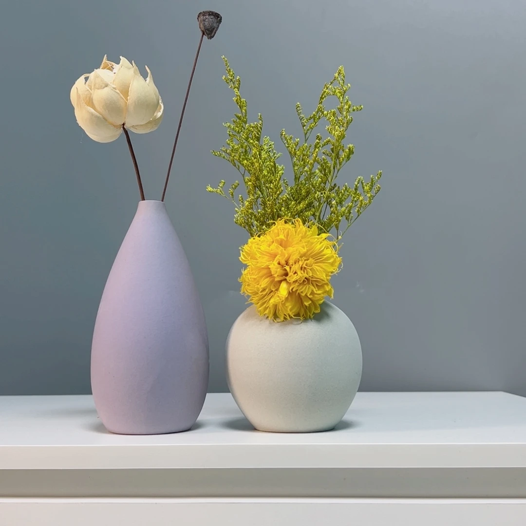 摆件景德镇手作陶瓷花瓶摆件无孔