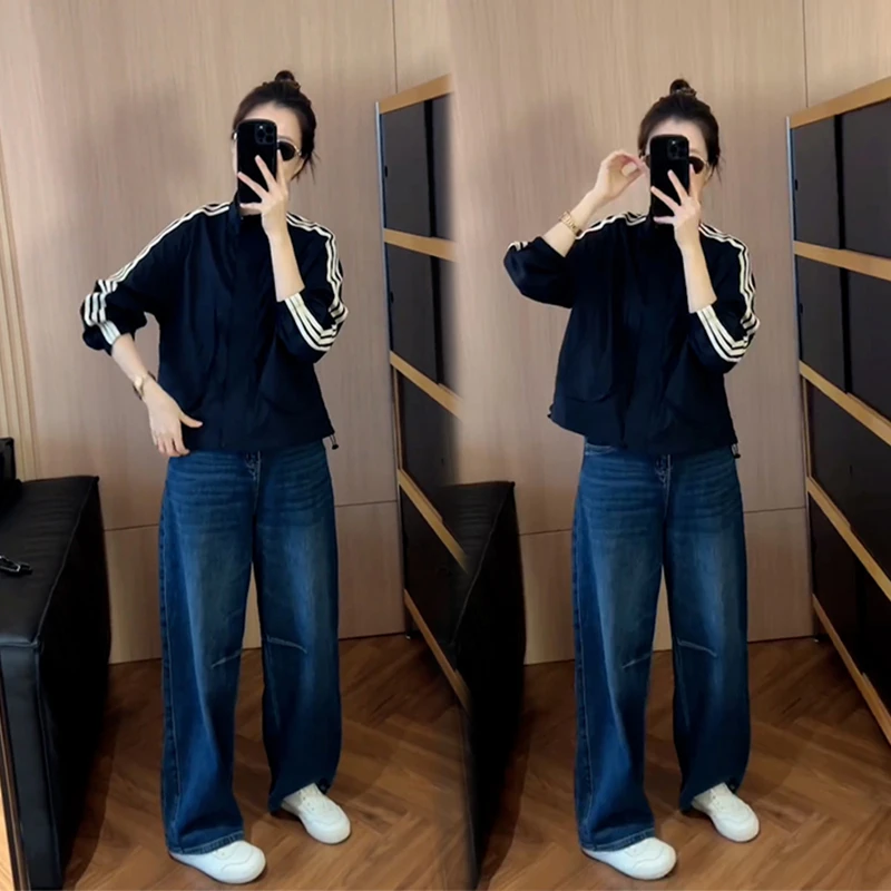 2025年早秋穿搭一整高级设计短裤上衣外套搭配直筒裤两件套女潮