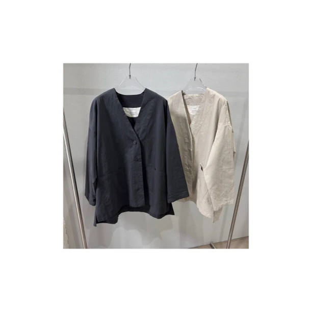 韩单做旧灰棉布外披