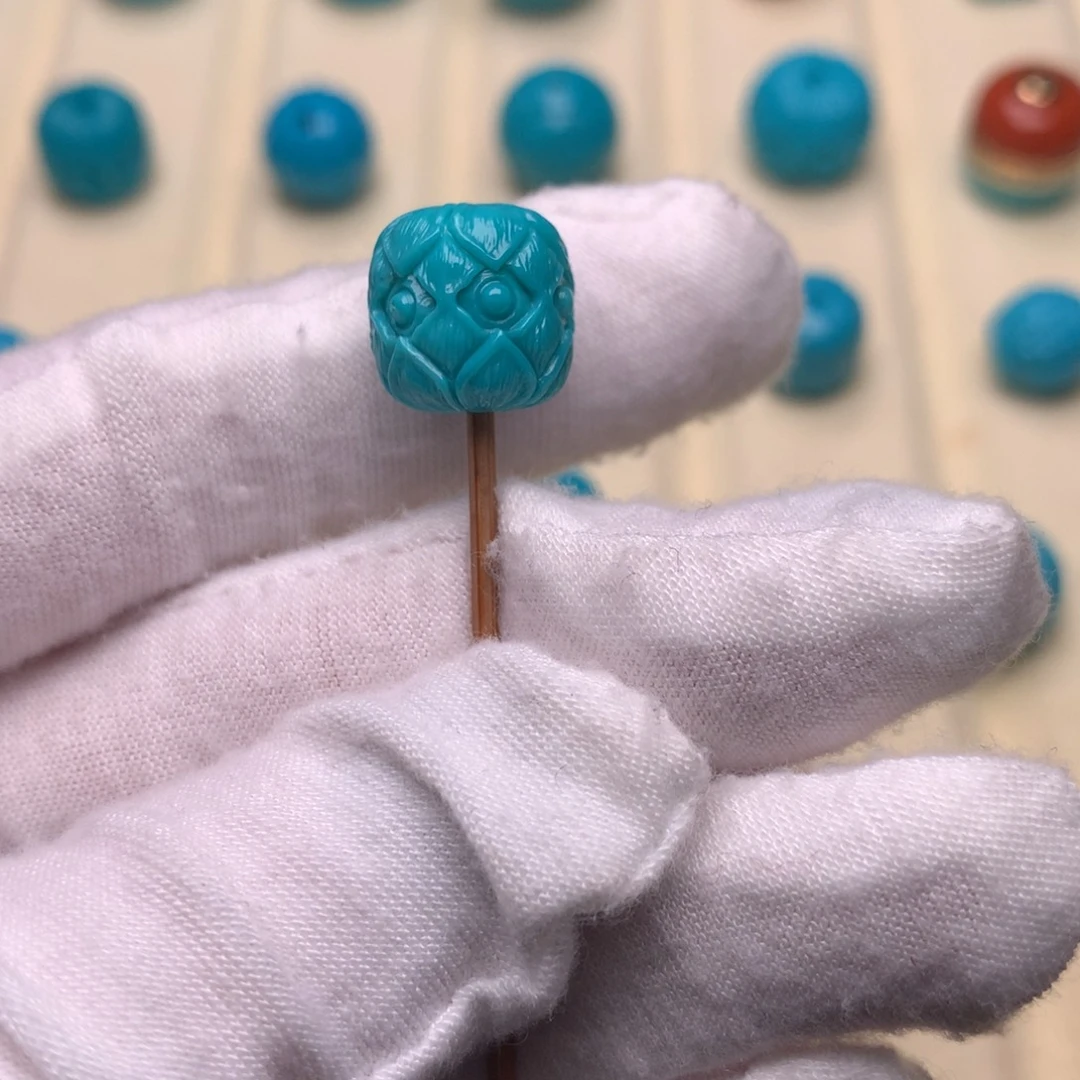 绿松石未镶嵌绿松石莲花11.9