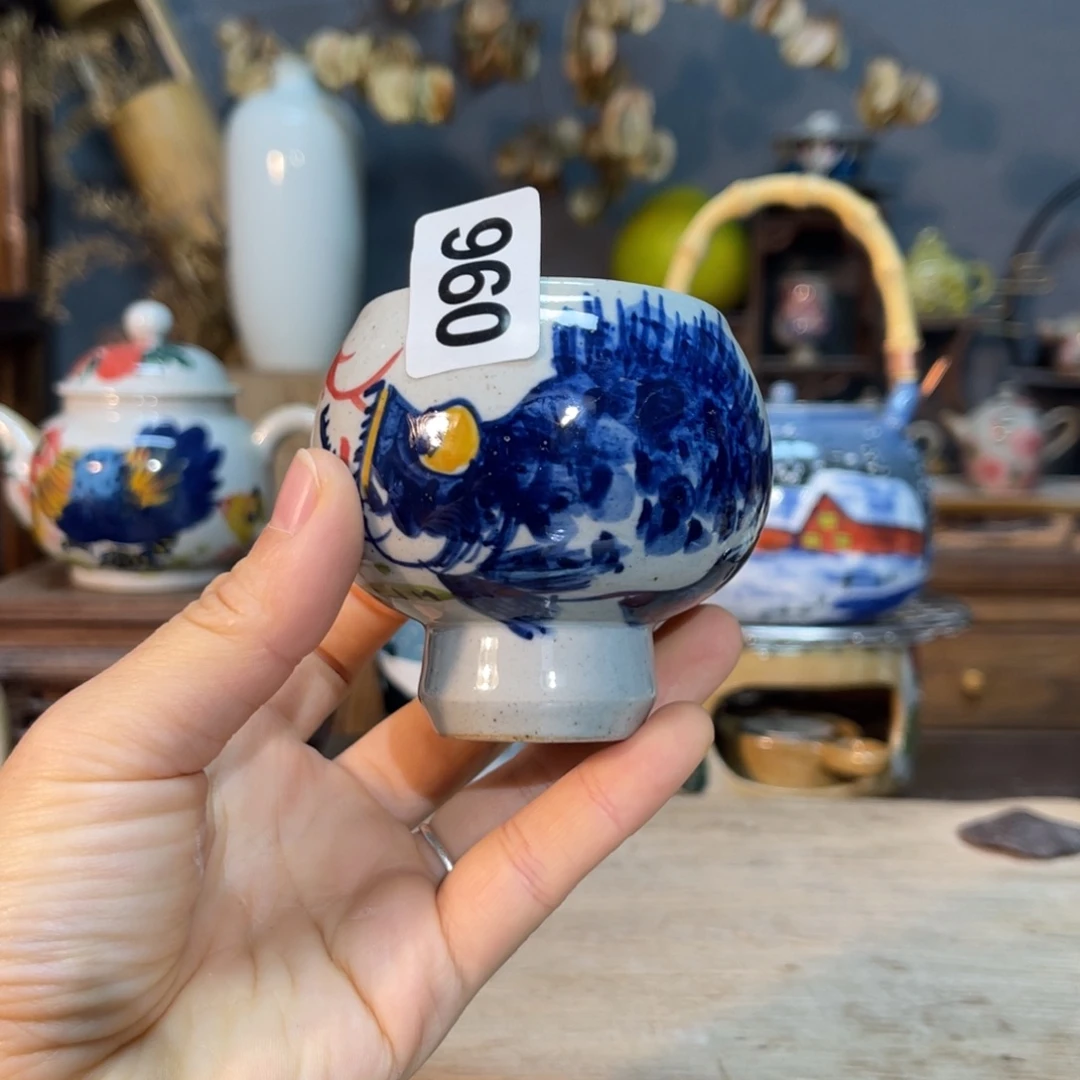 壶素浅陶瓷手工手绘