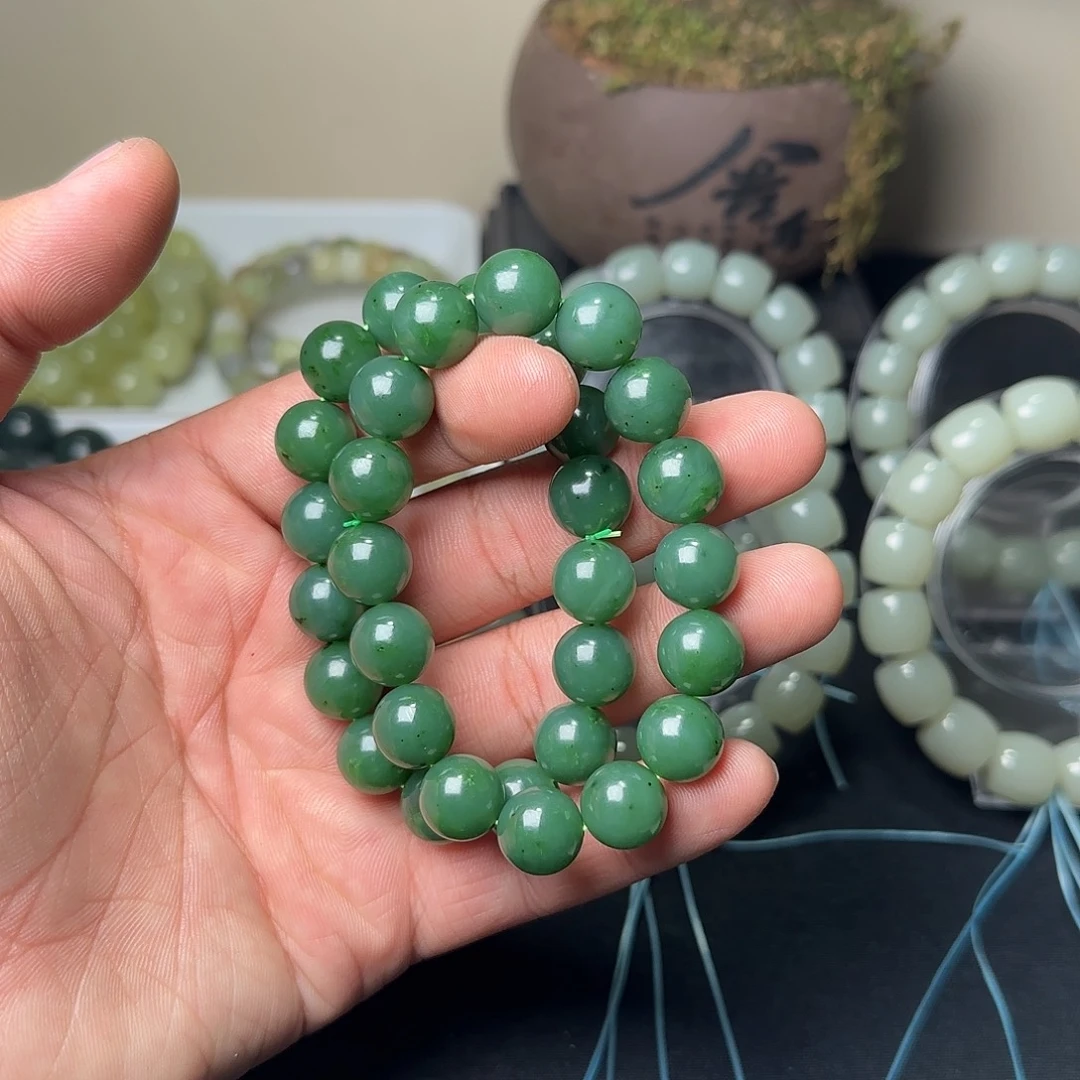 和田玉未镶嵌手串天然碧玉卡12多样性拍一发一