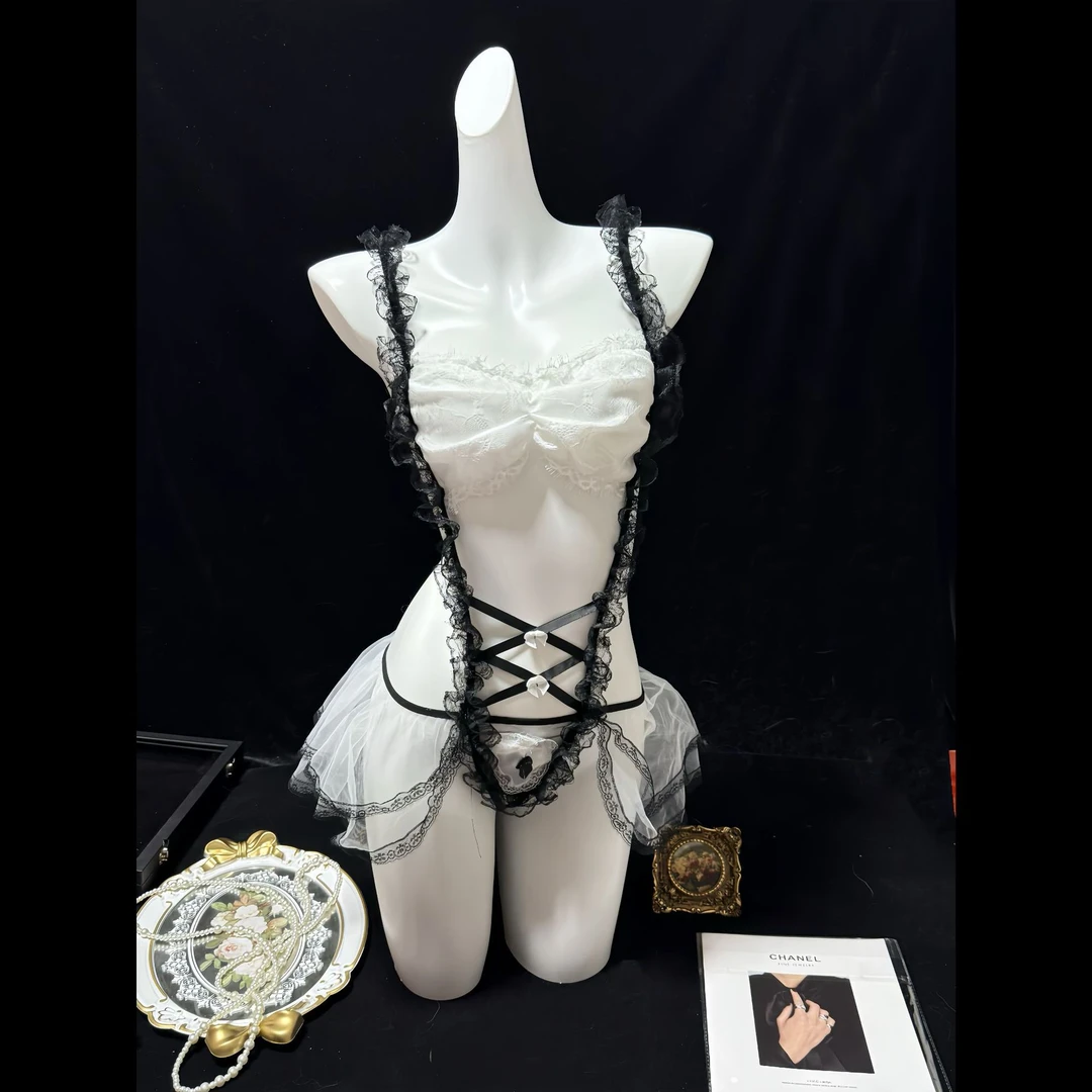 【汐钰集】性感可爱女仆制服连体内衣角色扮演蕾丝套装