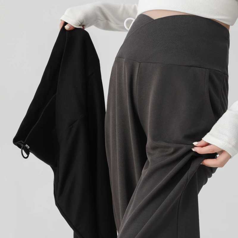 孕妇裤子春夏外穿2025新款阔腿裤显瘦铜氨丝直筒裤孕早期长裤