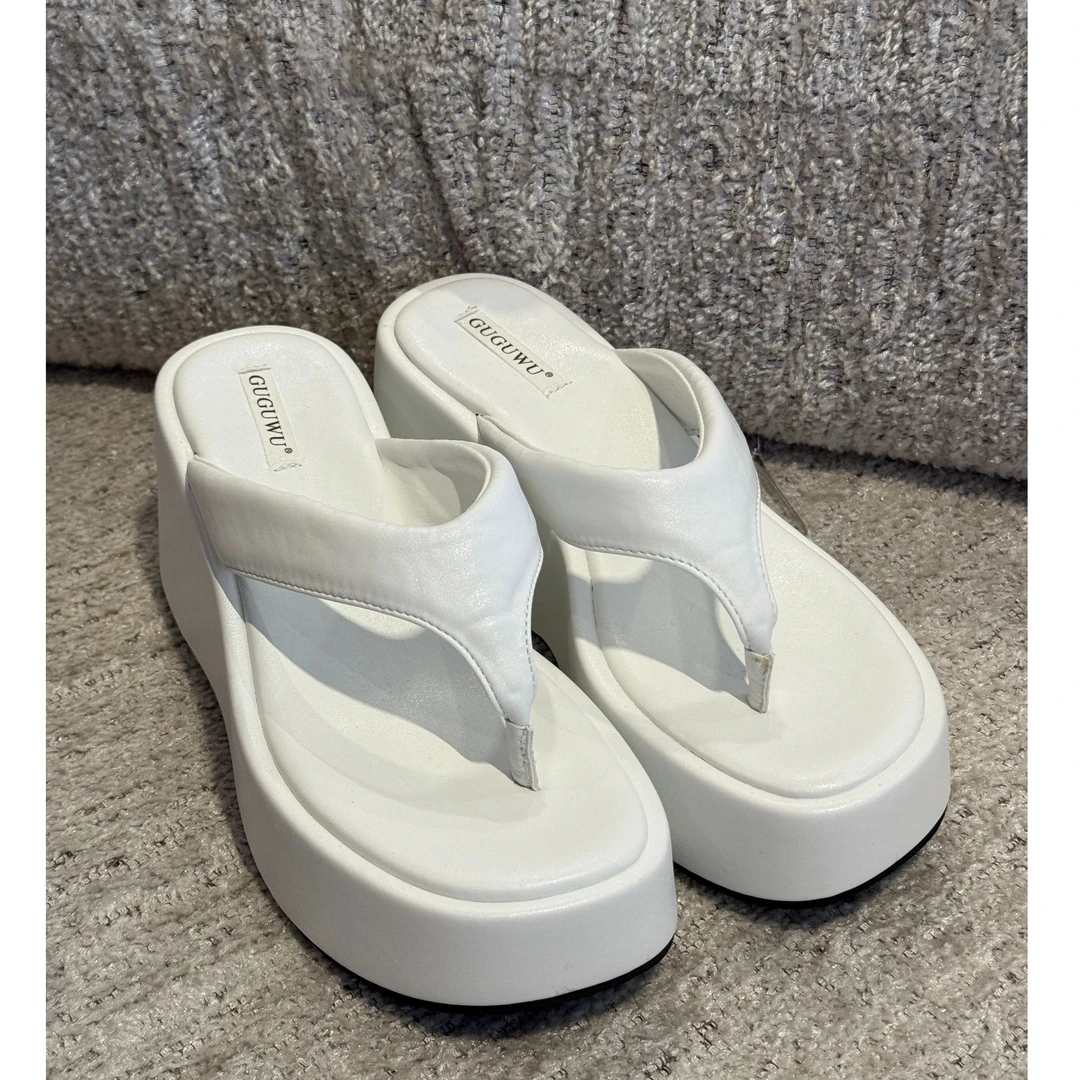 媛媛  新款增高海边度假风百搭时尚高跟拖鞋#X0290