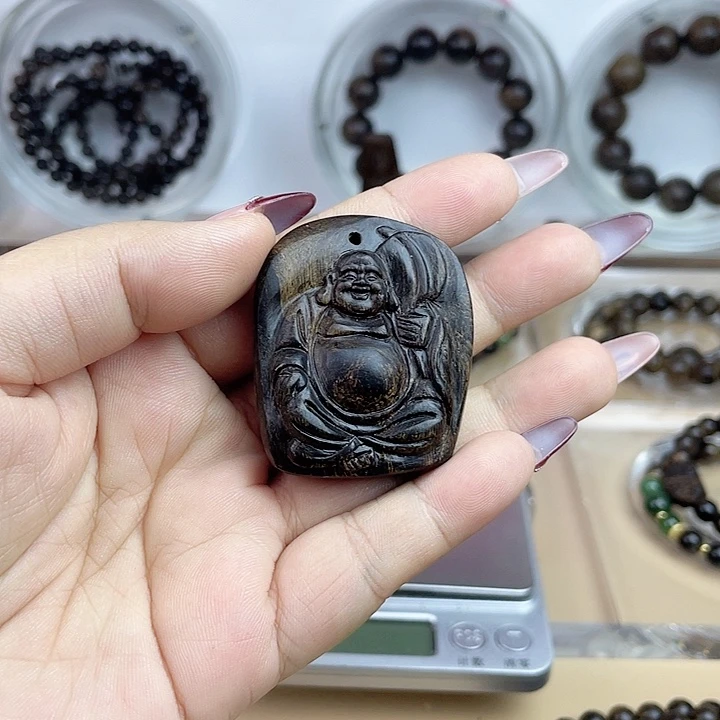 沉香吊坠钰**宝越南芽庄白奇玉化留疤嘤子虎斑