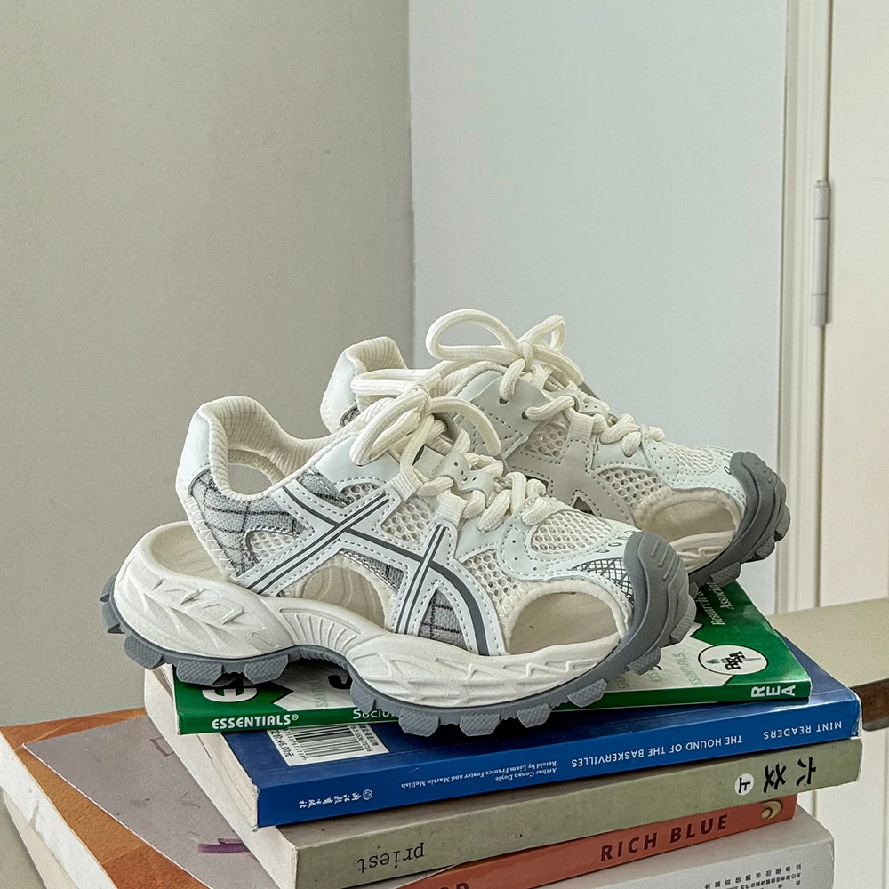 儿童包头凉鞋2025夏季新款男童网面透气镂空运动鞋女童软底老爹鞋