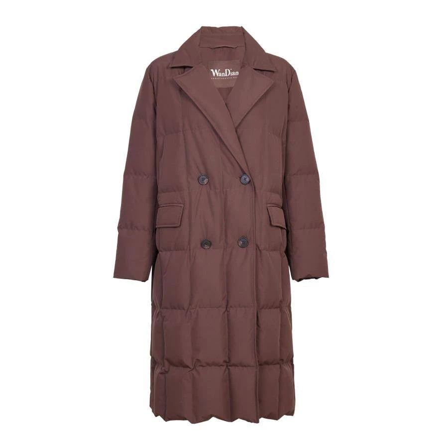 巧克力色长款羽绒服