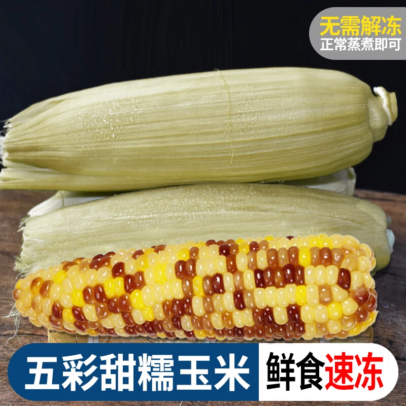 五彩花糯玉米香甜饱腹感鲜食速冻粗粮玉米12棒