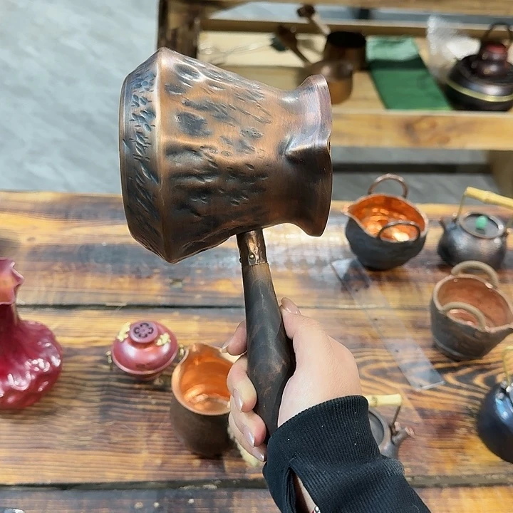 菜***包紫铜手工制作摆件侧把