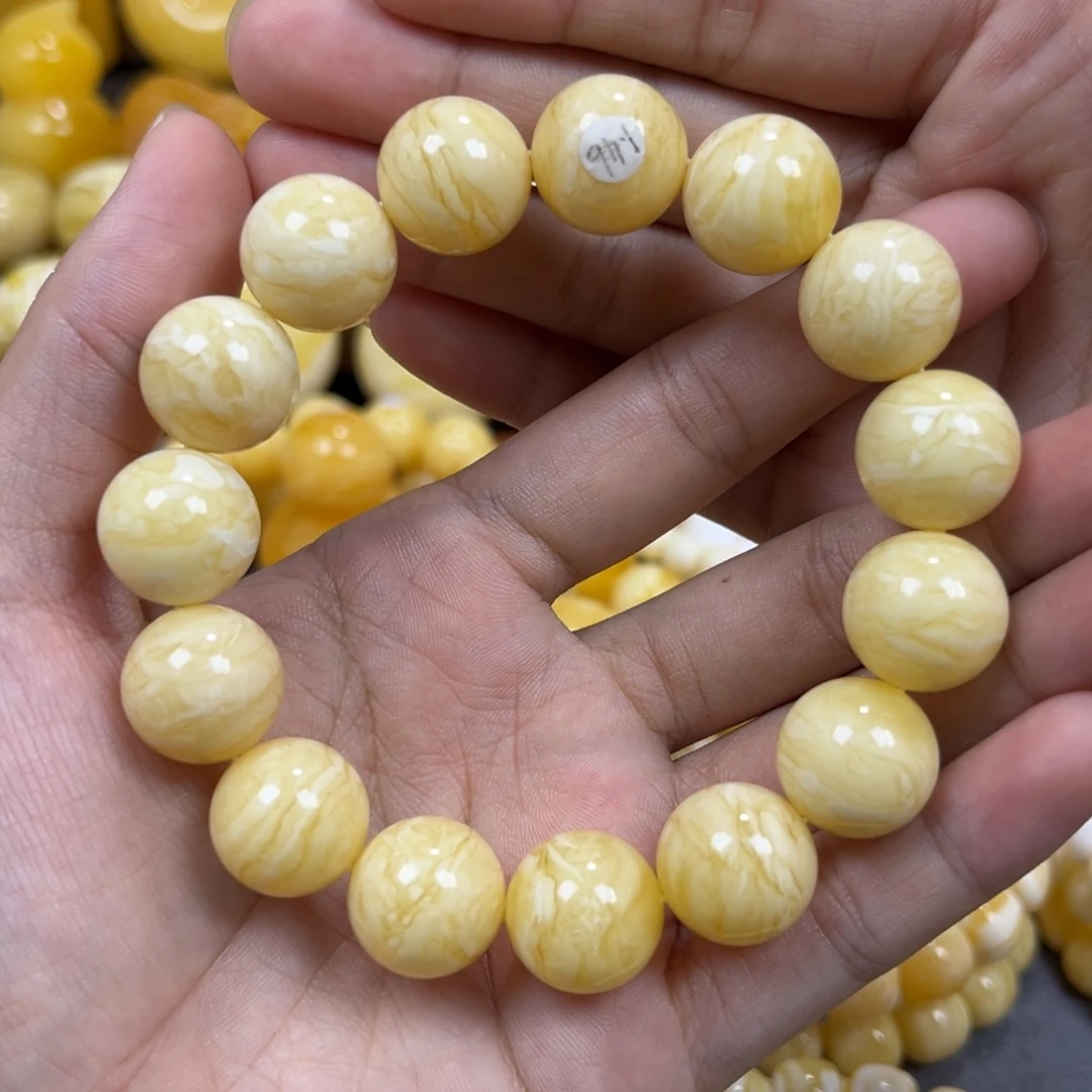 琥珀未镶嵌手串同料老邢手串15.1mm