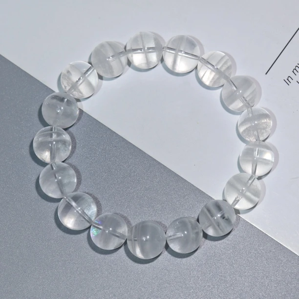 天然白幽灵水晶天地双盆手串（多样性发货）