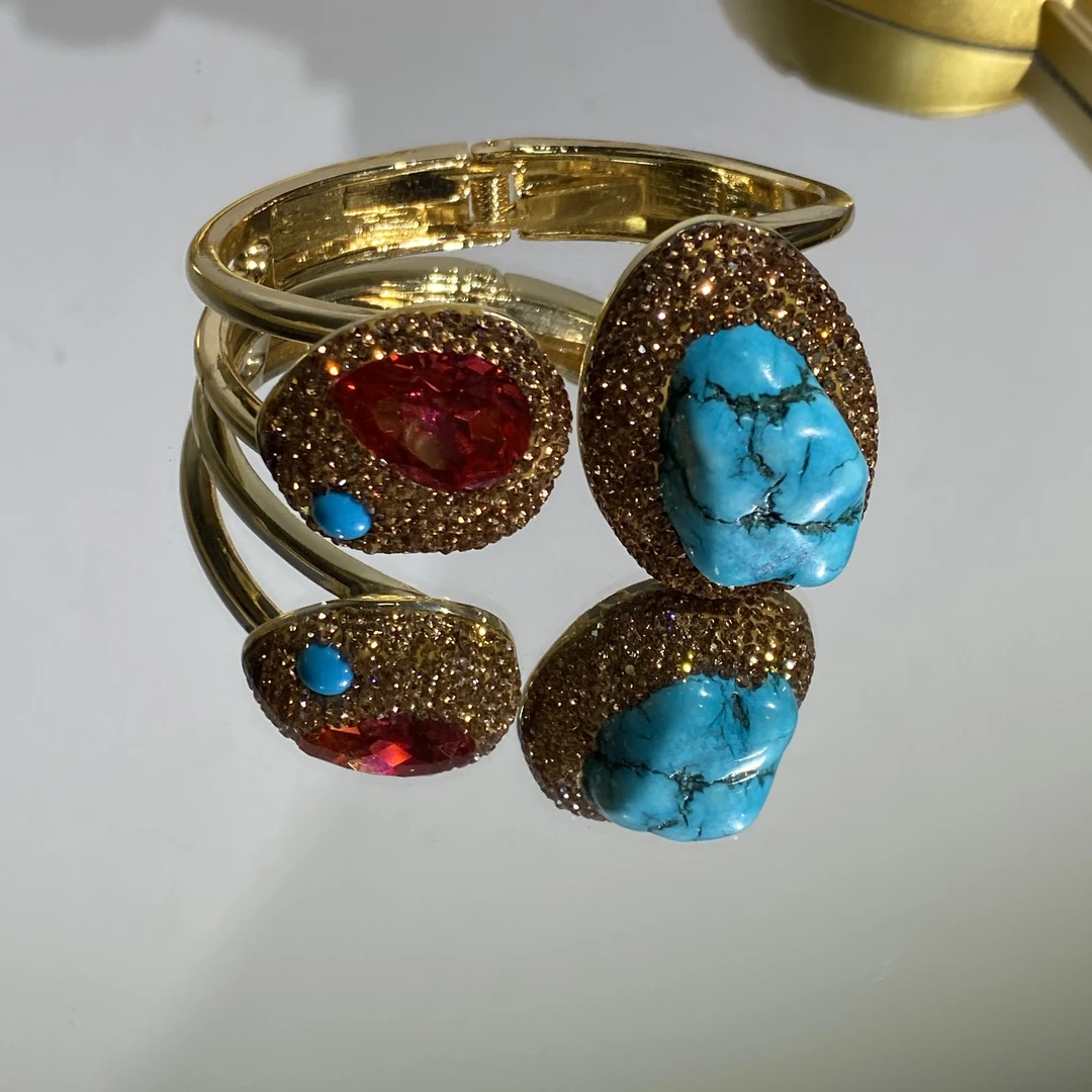 铜合金合成锆石手镯 TTSD 双裸面时尚女士手镯手链 2656