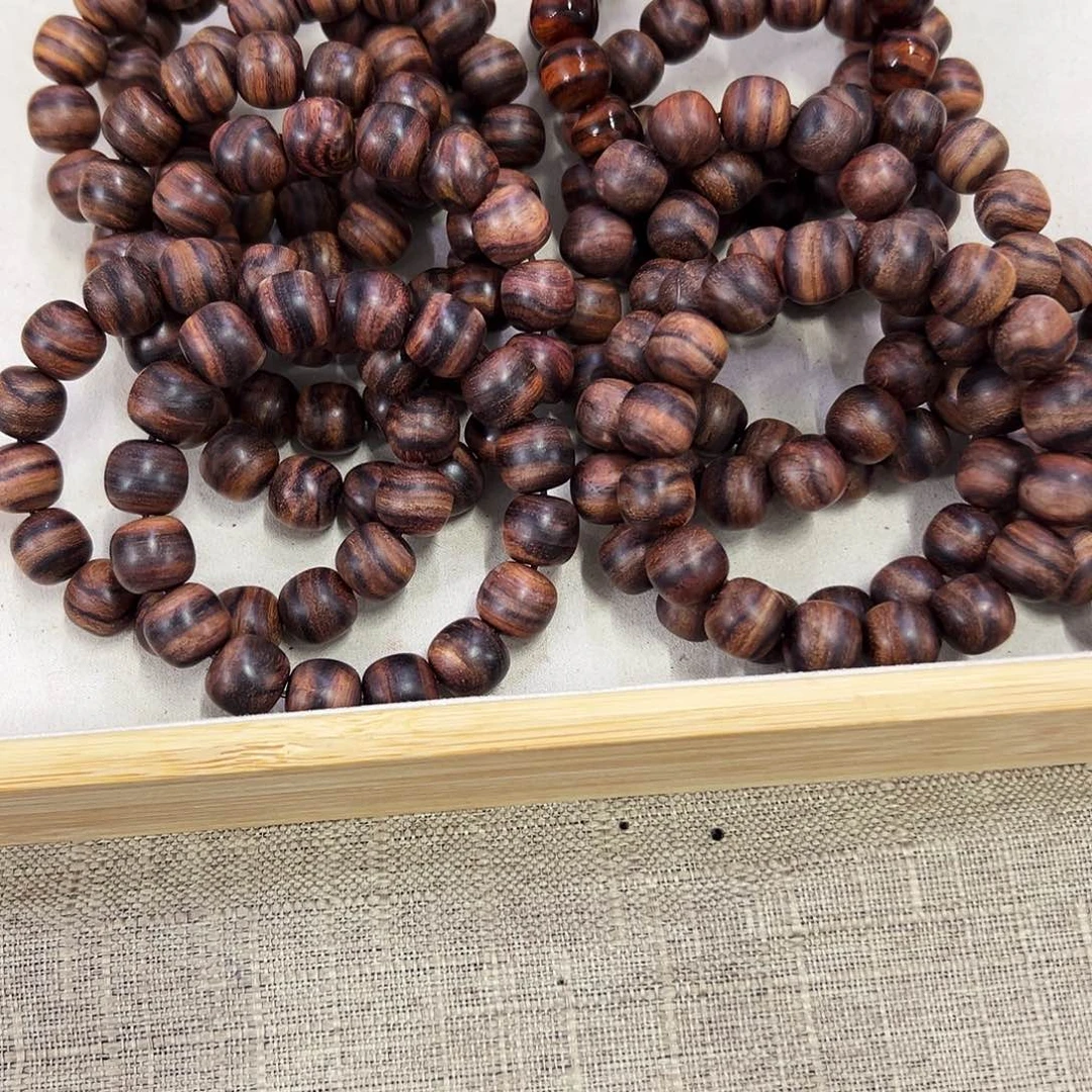 黄花梨/降香黄檀手串/手链14mm桶珠粗抛无胶无腊