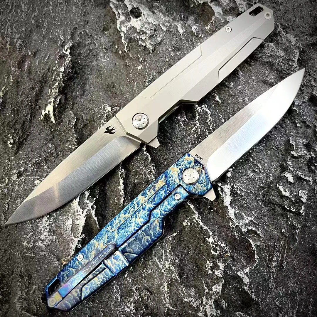 【耐战】银河IV 进口M390粉末钢 TC4钛合金柄户外EDC口袋折