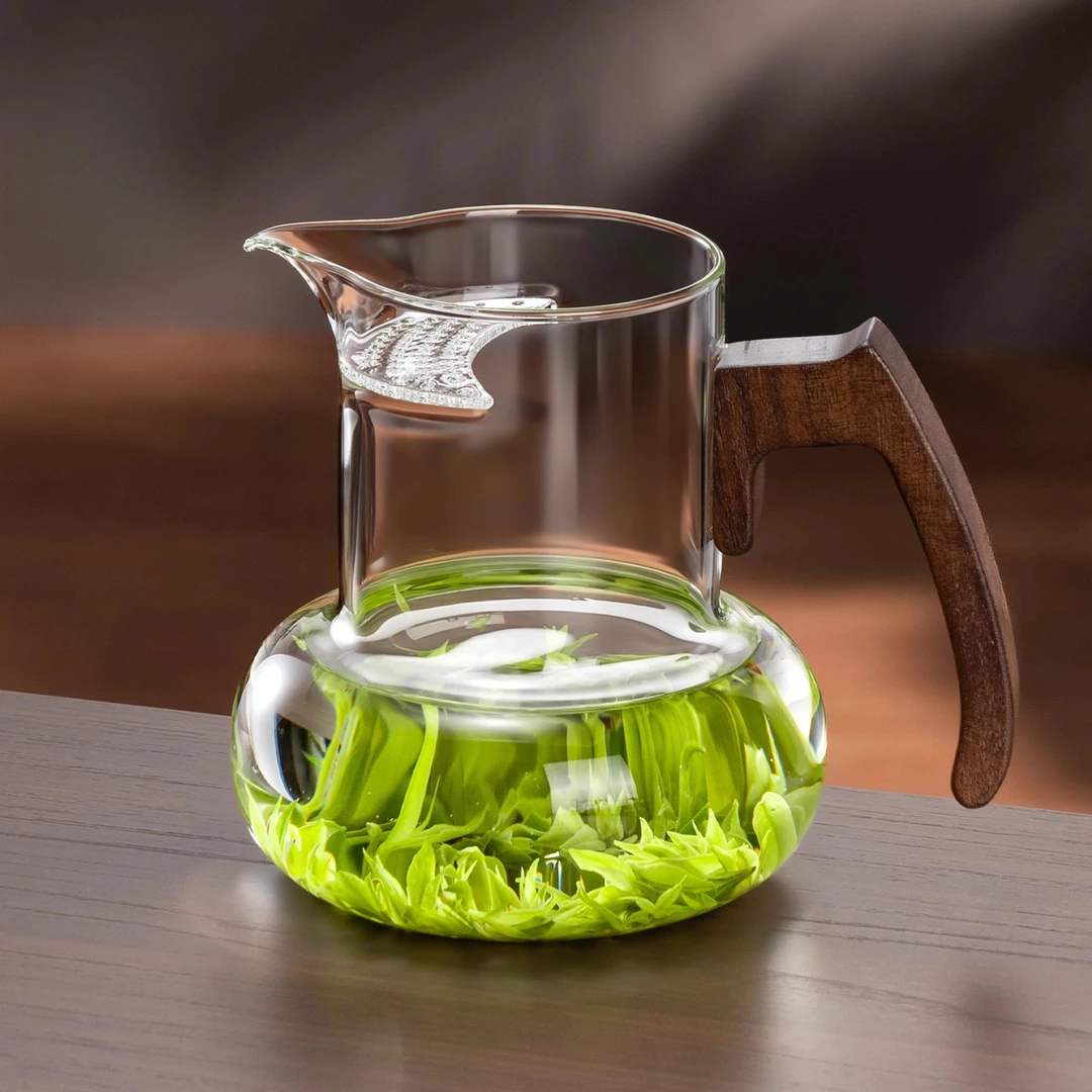 加厚玻璃月牙公道杯泡茶杯茶水分离过滤绿茶分茶泡茶器功夫茶具