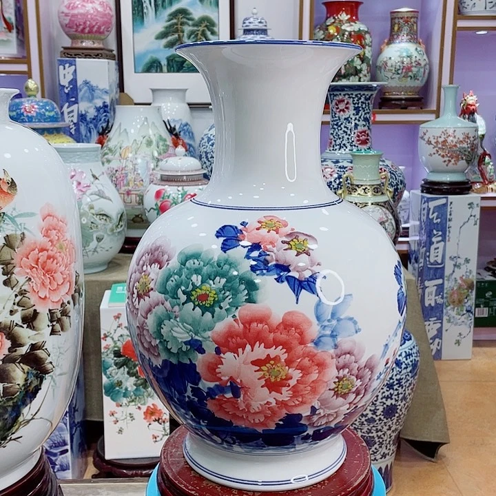 花瓶全手工釉下五彩赏瓶