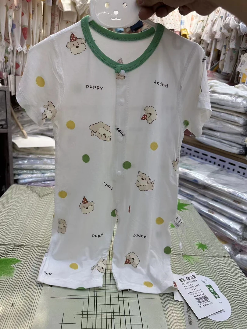 夏季通用短爬短袖可爱风爬服哈衣睡衣女童连体衣