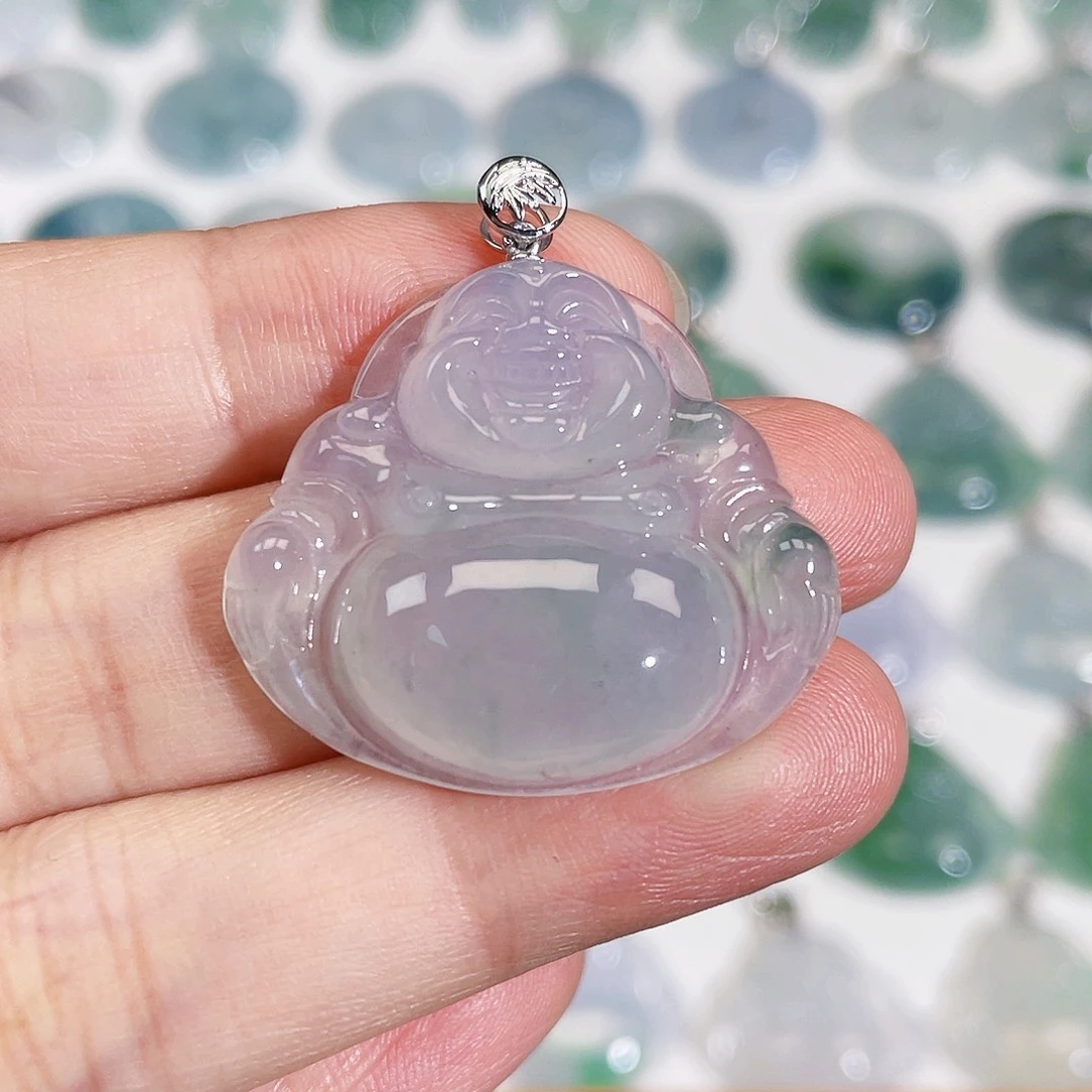 颈饰18K金镶嵌翡翠吊坠