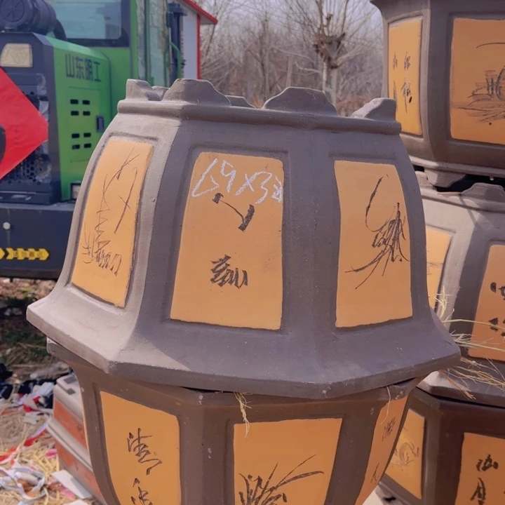 红陶紫砂花盆6838