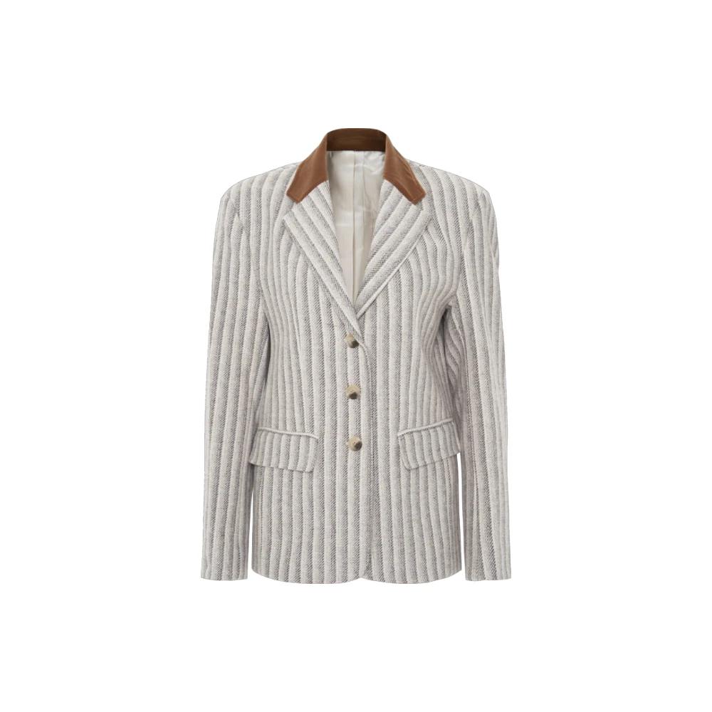 DT2小众设计感原创百搭条纹宽松显瘦西装外套4517070