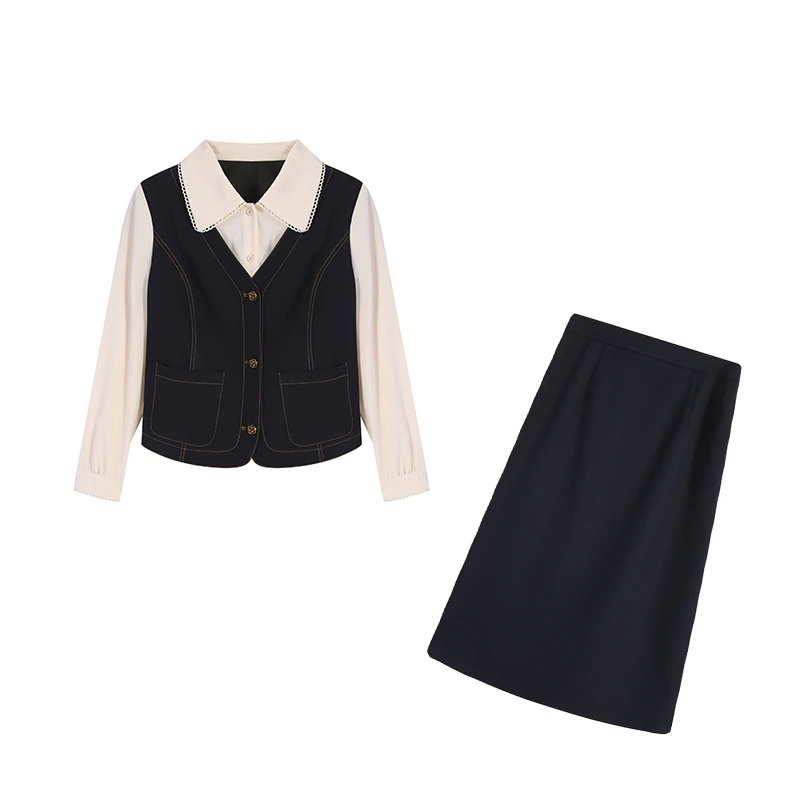 藏青色两件套ZL103126