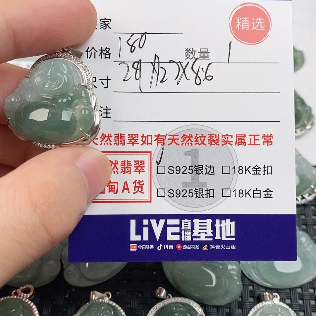 翡翠银S925镶嵌颈饰