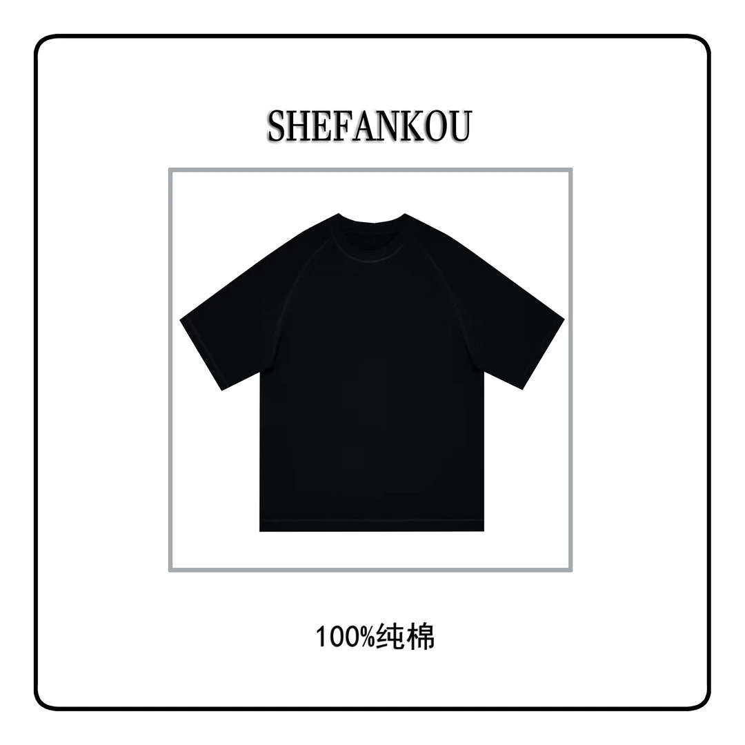 【72号链接-小花驴家】2025夏纯棉男女同款t恤百搭短袖上衣25A048