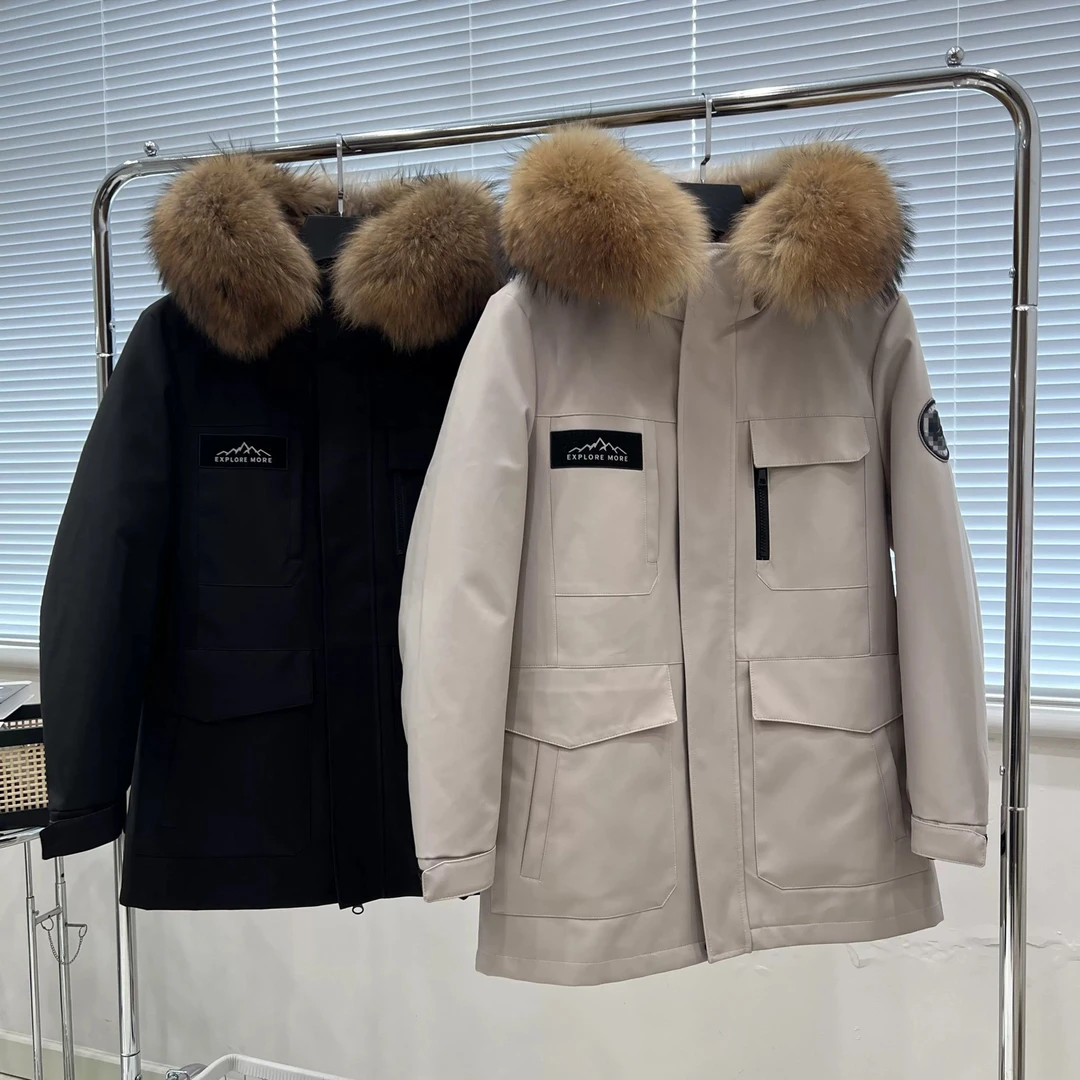 秋冬时尚百搭帽款加厚工装款可拆卸派克服保暖抗寒外套