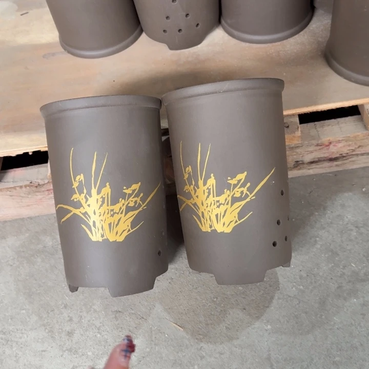 紫砂花盆 高度23口径14