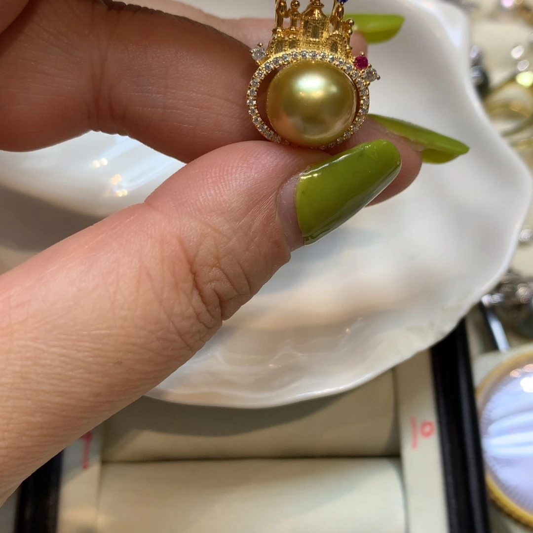 海水珍珠银S925镶嵌颈饰