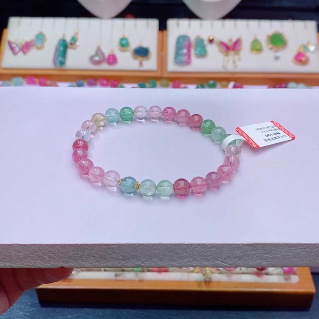 未镶嵌单圈手链m碧玺马卡龙