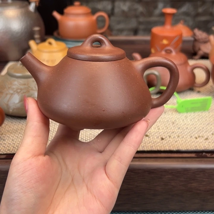 茶壶紫砂棕红紫泥子也180cc