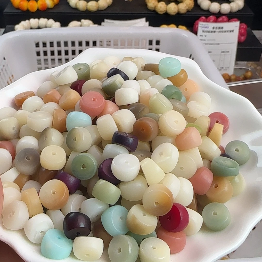 手串菩提根/象牙果微瑕卡11-12玛卡龙大肠1000颗批发
