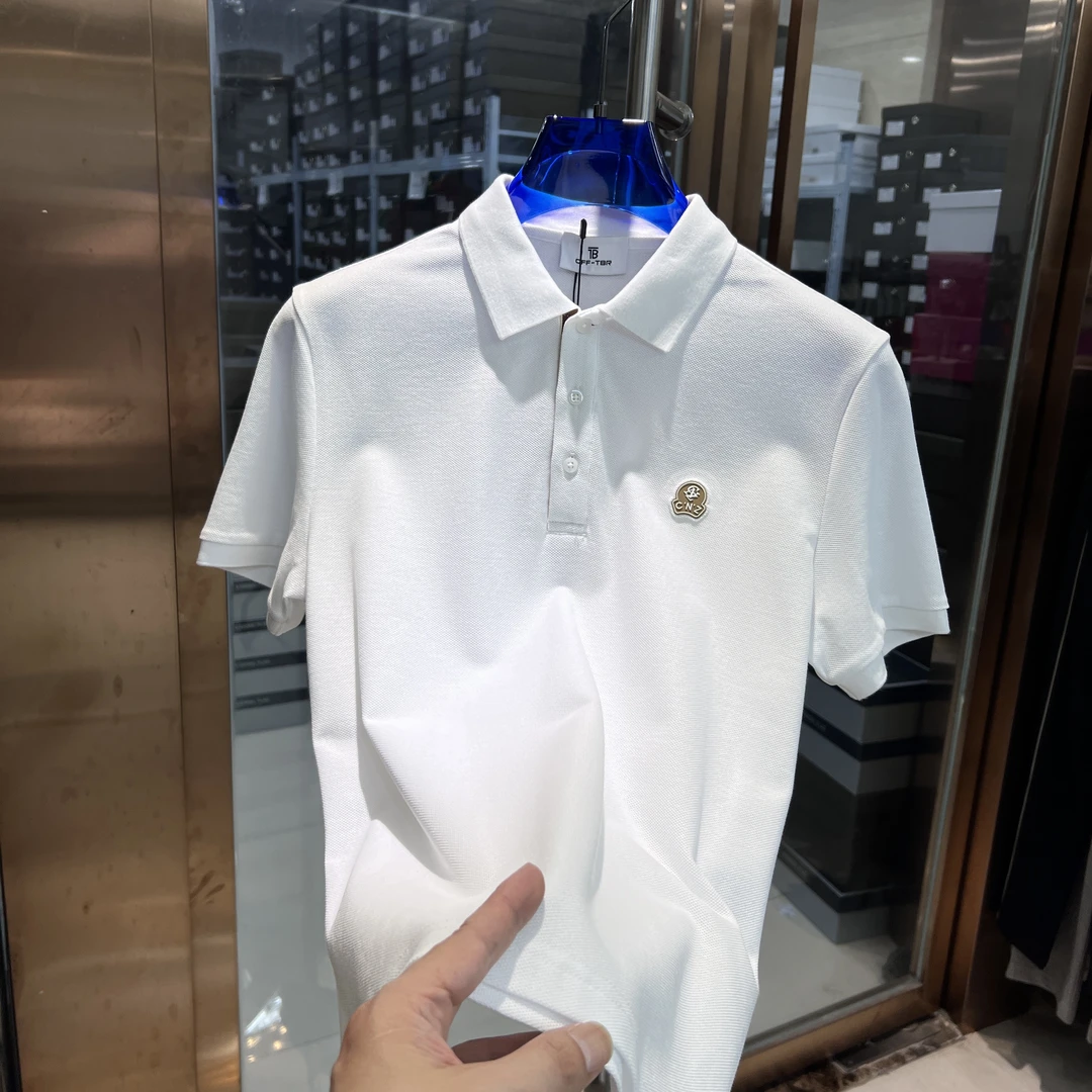 欧品男士夏季新款刺绣翻领潮流时尚休闲春夏纯色POLO衫 658