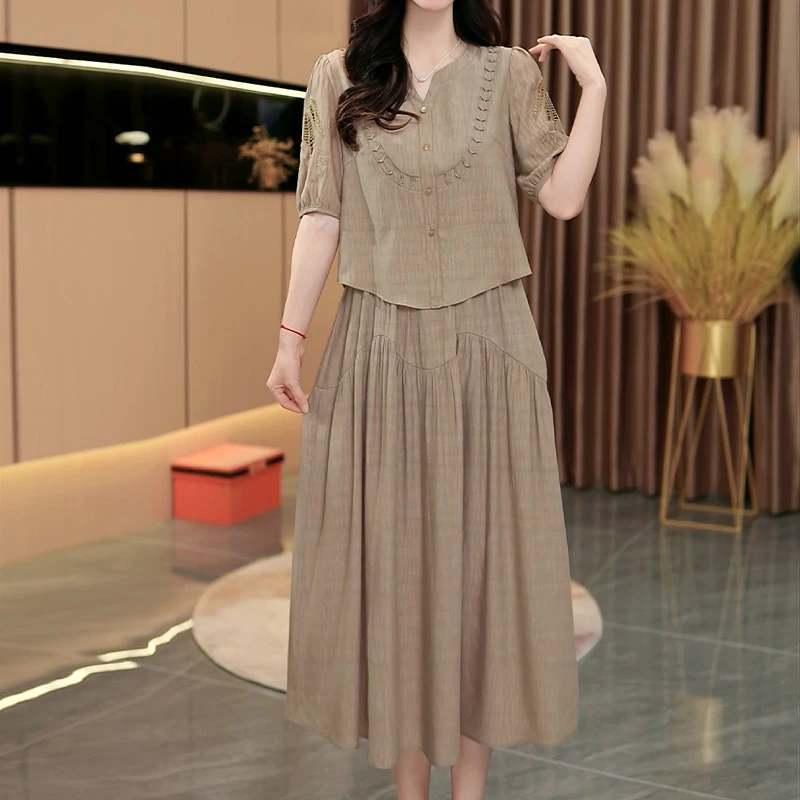 夏季新款气质百搭时尚中长款连衣裙【292-1#】