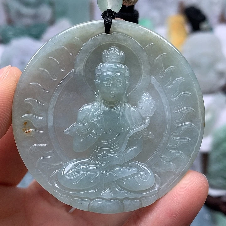 翡翠未镶嵌颈饰大势至菩萨福利
