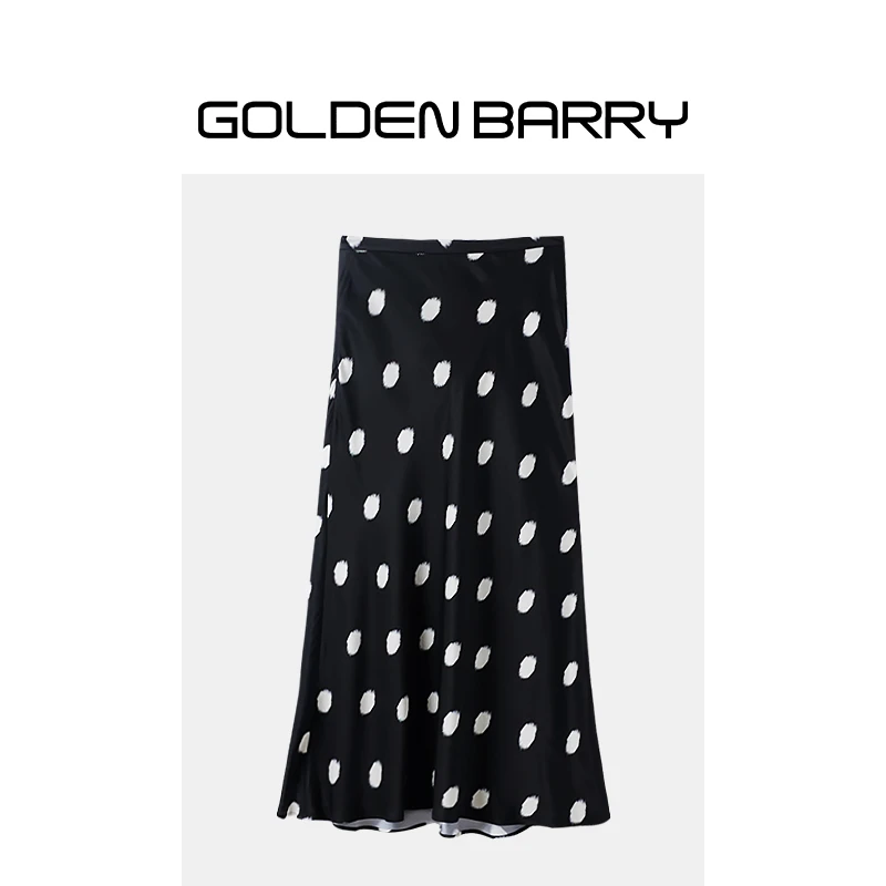 GOLDENBARRY|310148气质优雅波点半裙