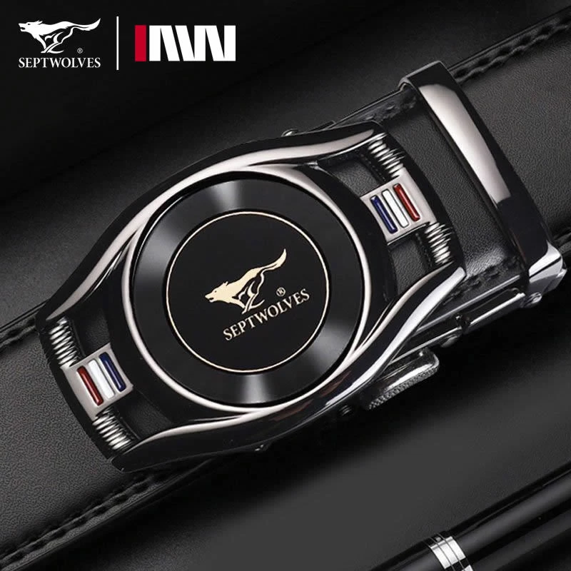 七匹狼男士皮带真皮自动扣新款正品高档男款时尚百搭休闲牛皮腰带