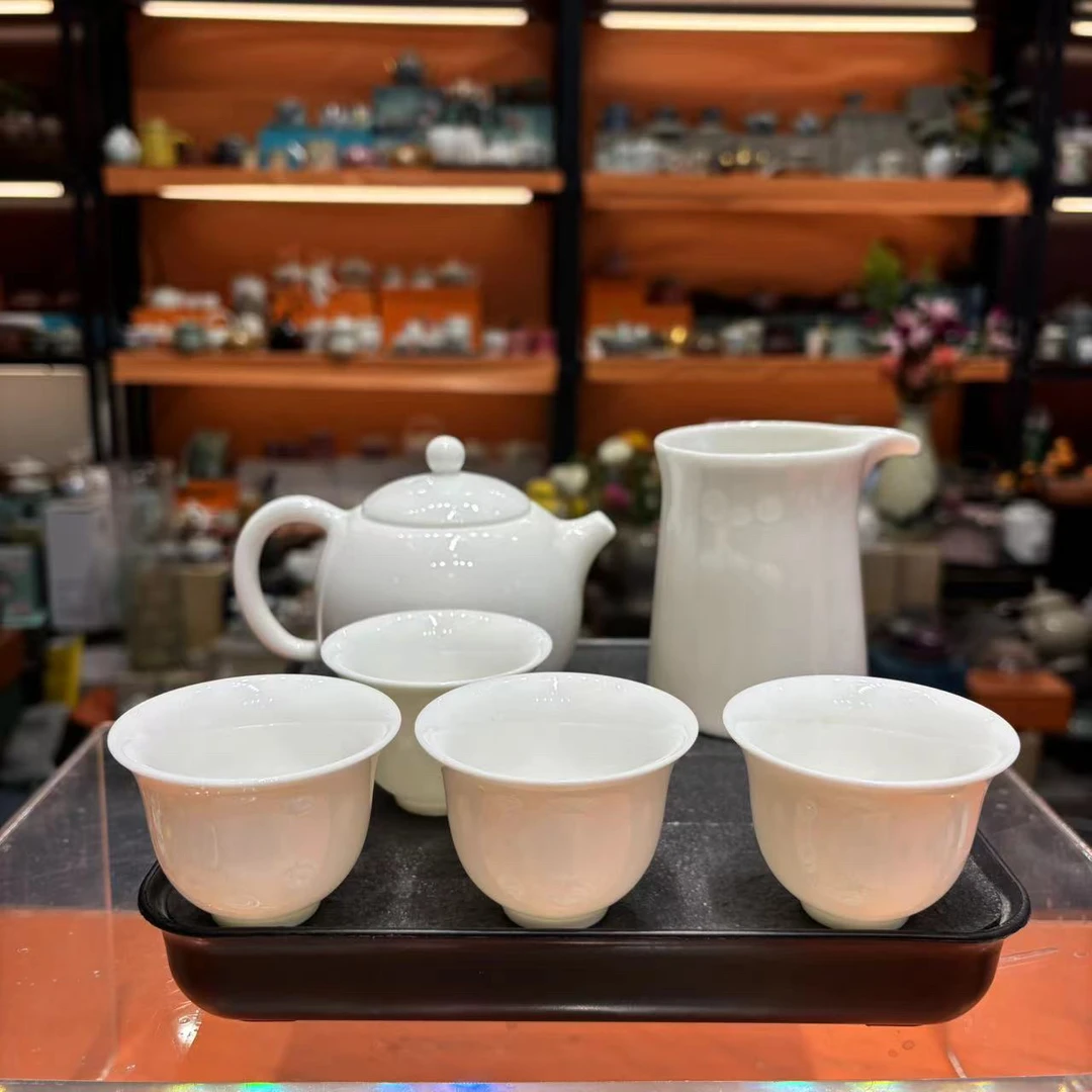 玲珑 羊脂玉瓷纯白西施壶家用泡茶壶-4481号