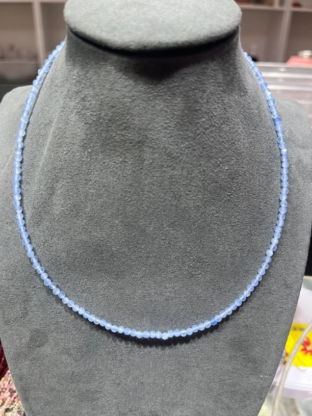 时尚美货 3m海蓝宝刻面项链