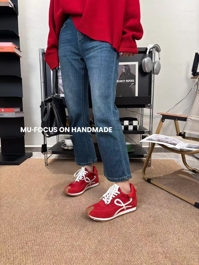 JIELA婕拉厚底内增高阿甘鞋女春季新款运动鞋百搭复古休闲鞋30219