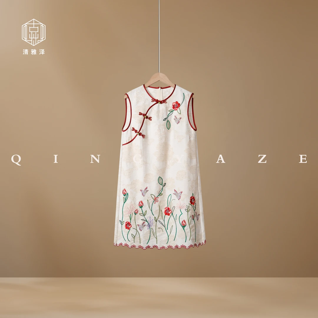 蝶舞生花！重工刺绣新中式马甲裙！GZ5742