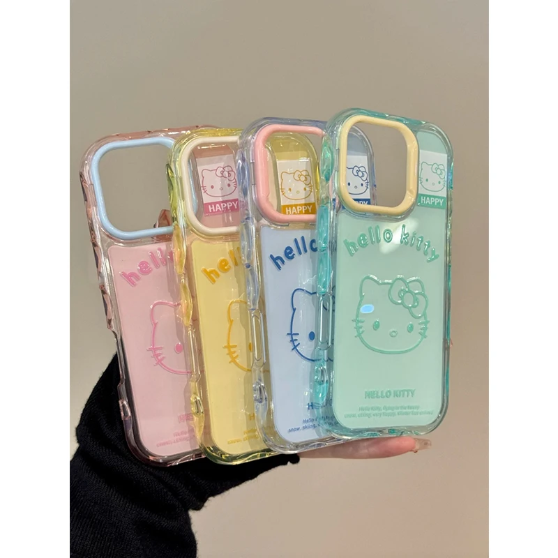 奥菲顿英文Kitty头像适用iPhone16/15波纹果冻12手机壳14苹果13套