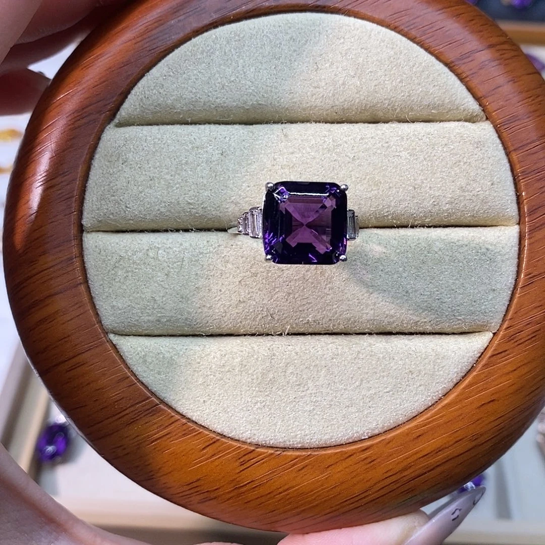 银S925镶嵌紫晶珠宝半成品Q