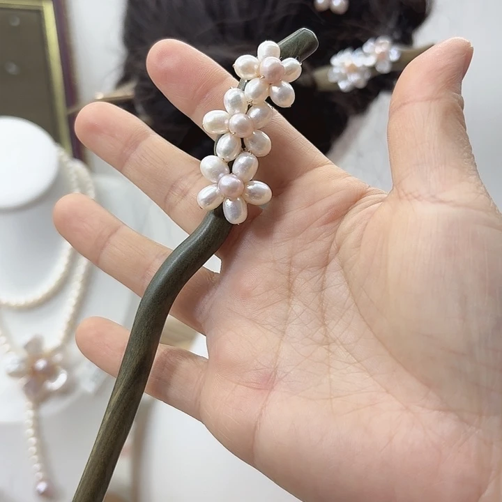 淡水珍珠发饰未镶嵌